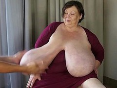 Granny's big boobs grabbed